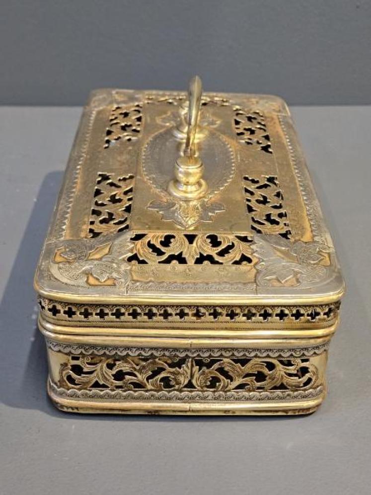 Victorian Brass and Silver Pot Pourri - Image 6