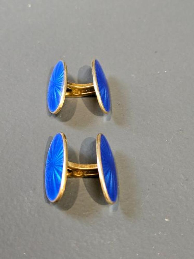 David Andersen Norwegian Silver Gilt and Enamel Cufflinks - Image 3