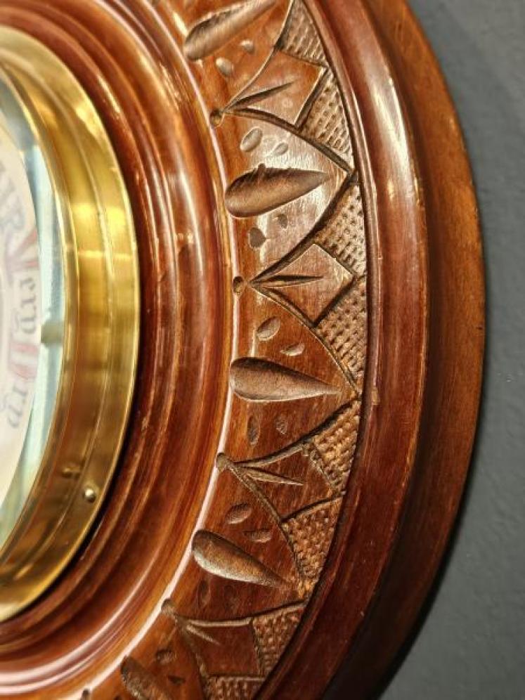 Victorian Turned and Carved Mahogany Cased Barometer - Image 4