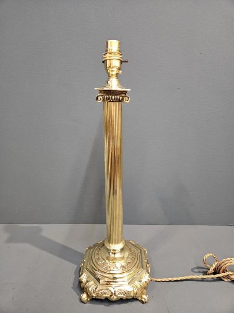 Edwardian Reeded Column Doric Mount Table Lamp - Image 6