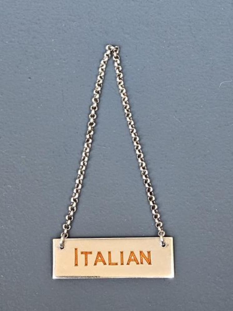 Silver and Enamel Italian Red Wine Label - Image 1