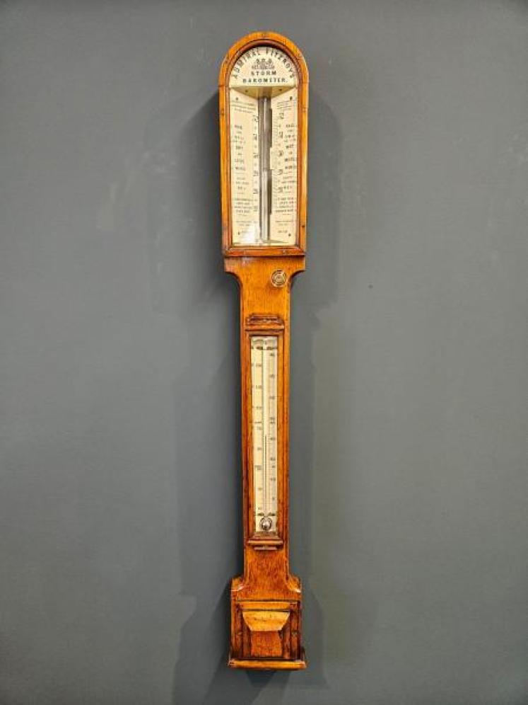 Victorian Oak Admiral Fitzroy Storm Barometer - Image 1