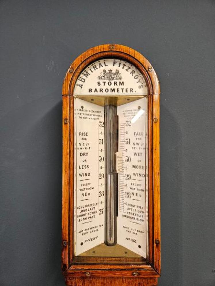 Victorian Oak Admiral Fitzroy Storm Barometer - Image 2
