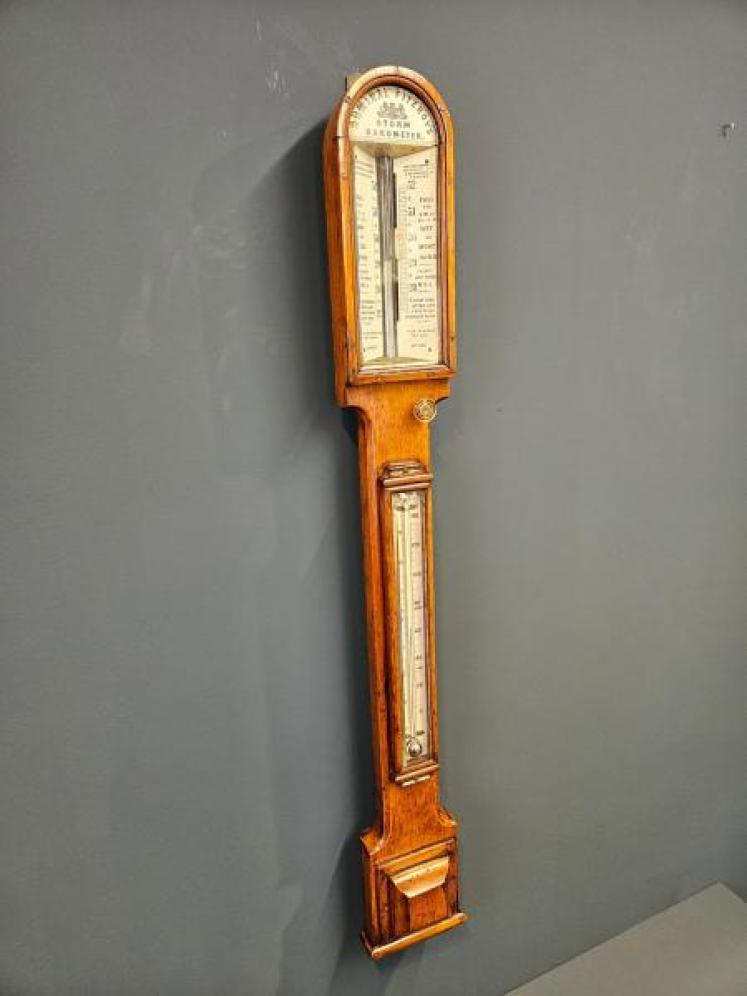 Victorian Oak Admiral Fitzroy Storm Barometer - Image 5