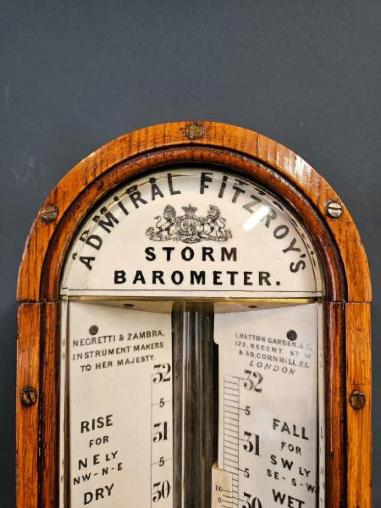 Victorian Oak Admiral Fitzroy Storm Barometer - Image 6