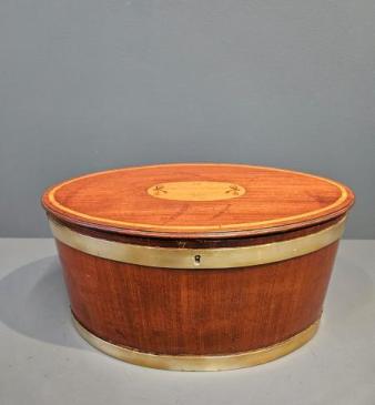 Georgian Mahogany and Brass Bound Judges Wig Box