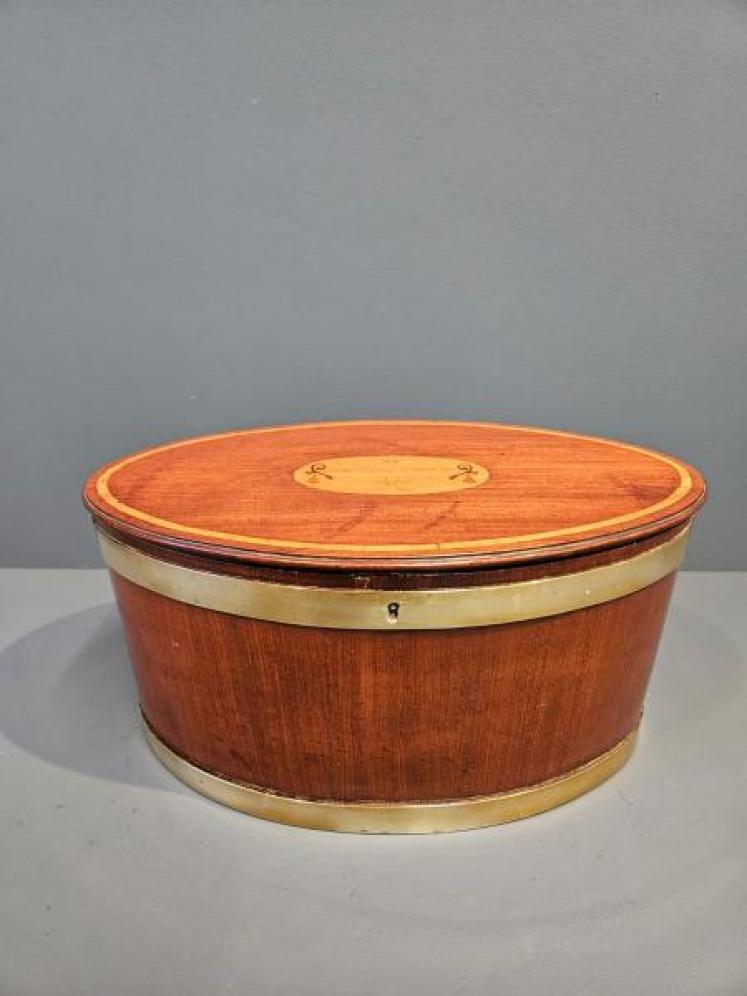 Georgian Mahogany and Brass Bound Judges Wig Box - Image 1