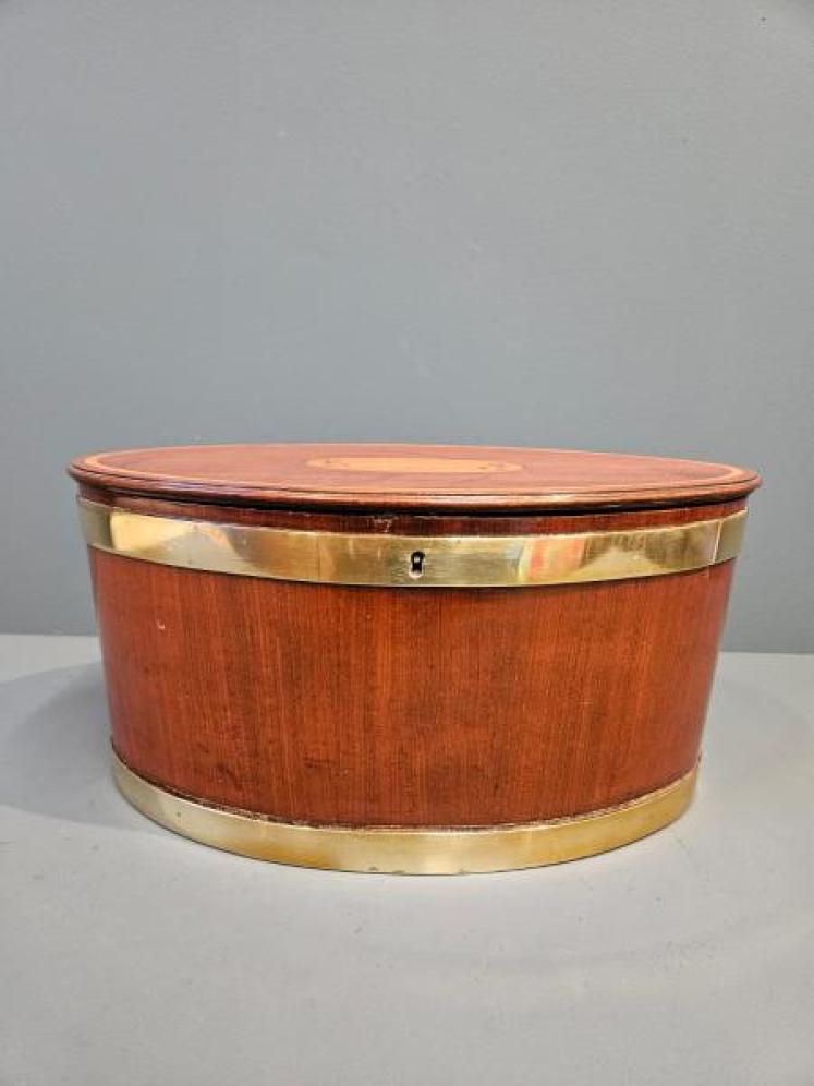 Georgian Mahogany and Brass Bound Judges Wig Box - Image 2