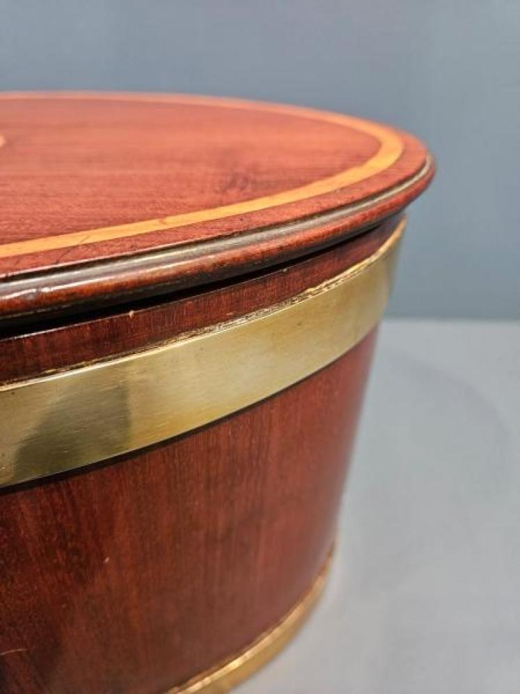 Georgian Mahogany and Brass Bound Judges Wig Box - Image 6