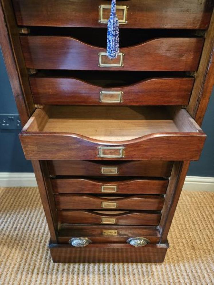 Edwardian Mahogany Tambour Front Filing Cabinet - Image 5