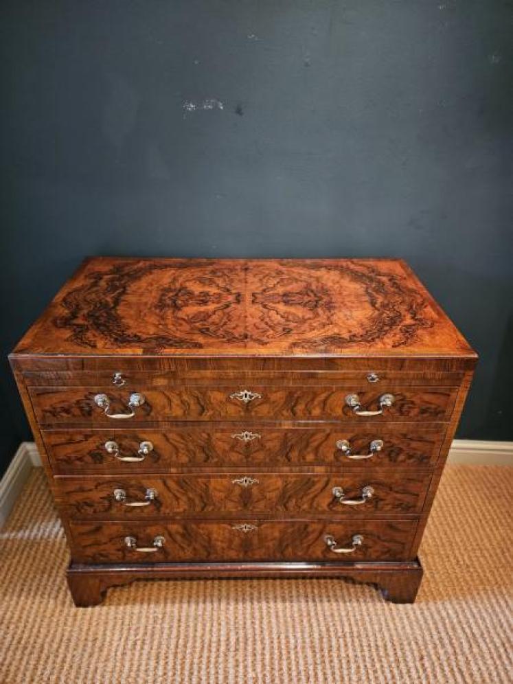 Superb Late Georgian Walnut Chest with Brushing Slide - Image 3