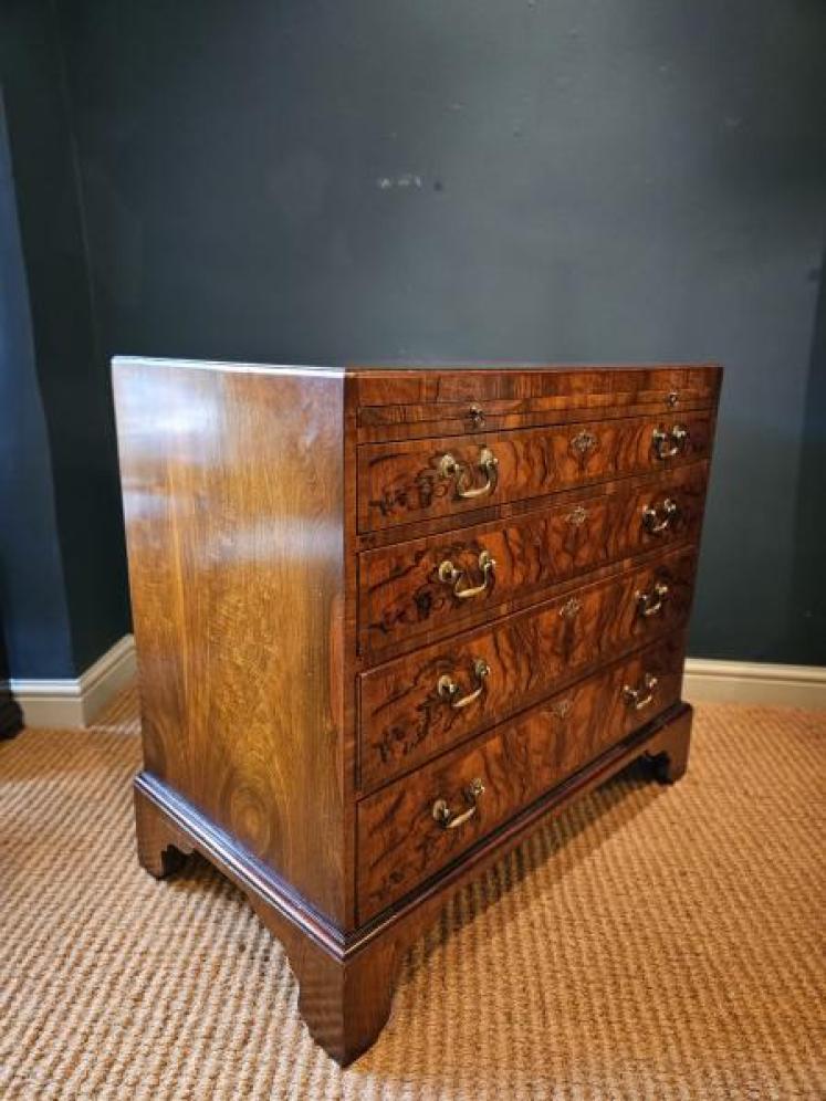 Superb Late Georgian Walnut Chest with Brushing Slide - Image 6