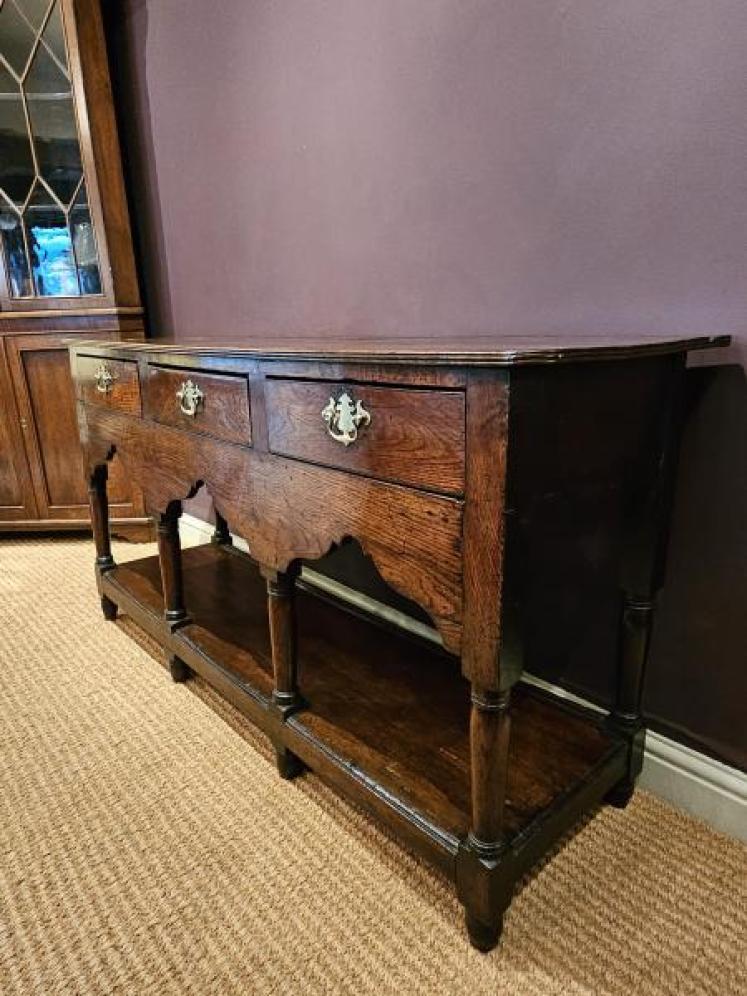 George III Country House Oak Dresser - Image 5