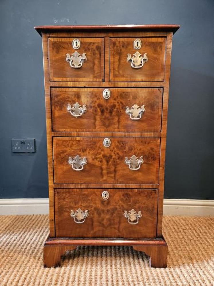 Victorian Burr Walnut Tallboy Chest - Image 1