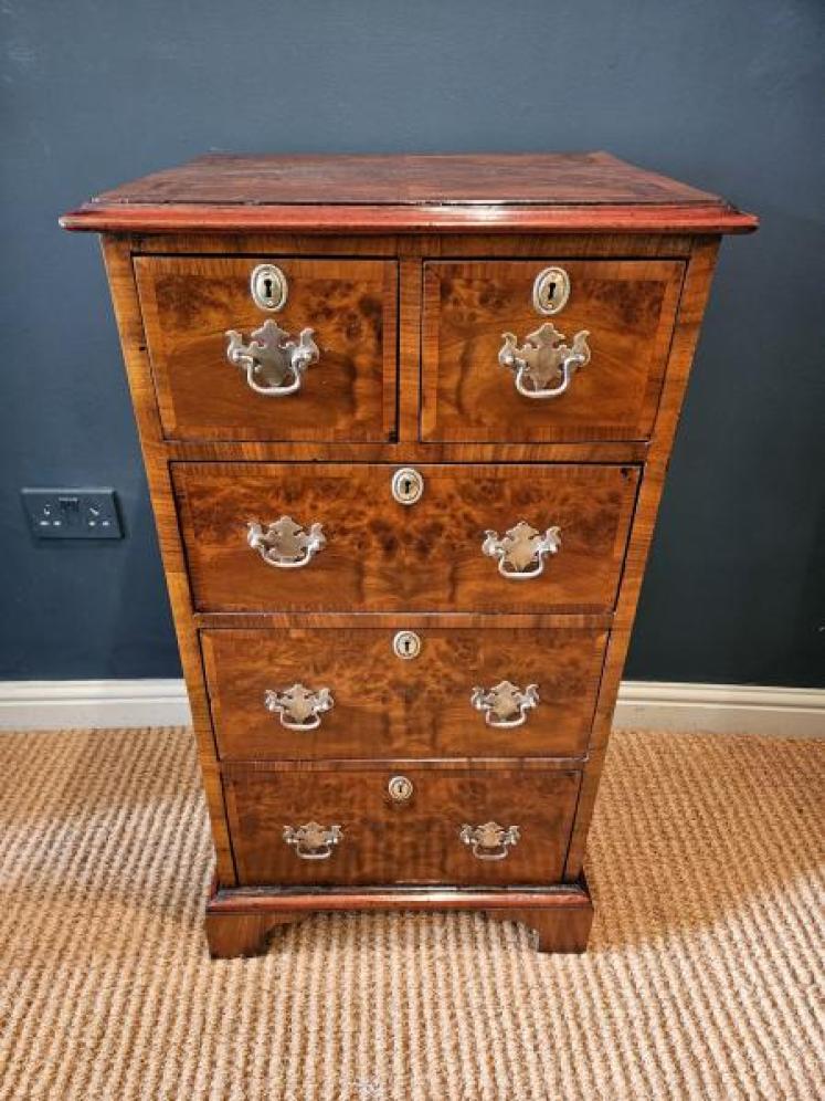 Victorian Burr Walnut Tallboy Chest - Image 2