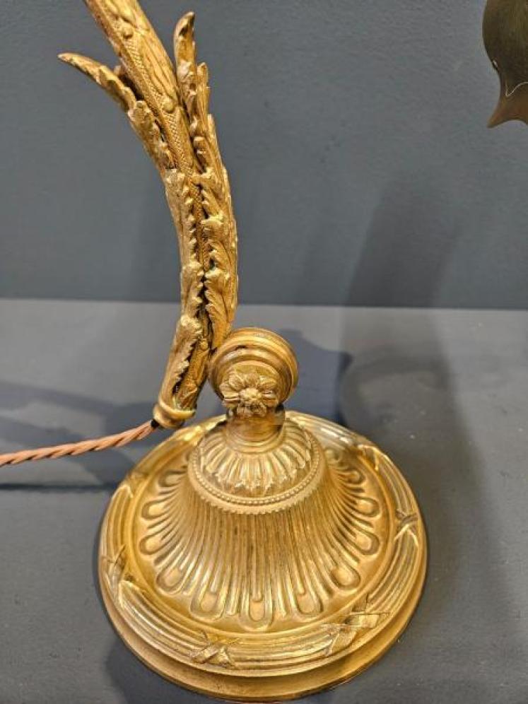 Edwardian Gilt Brass Desk Lamp - Image 3