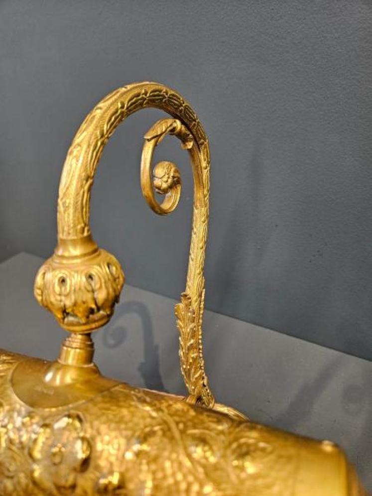 Edwardian Gilt Brass Desk Lamp - Image 6