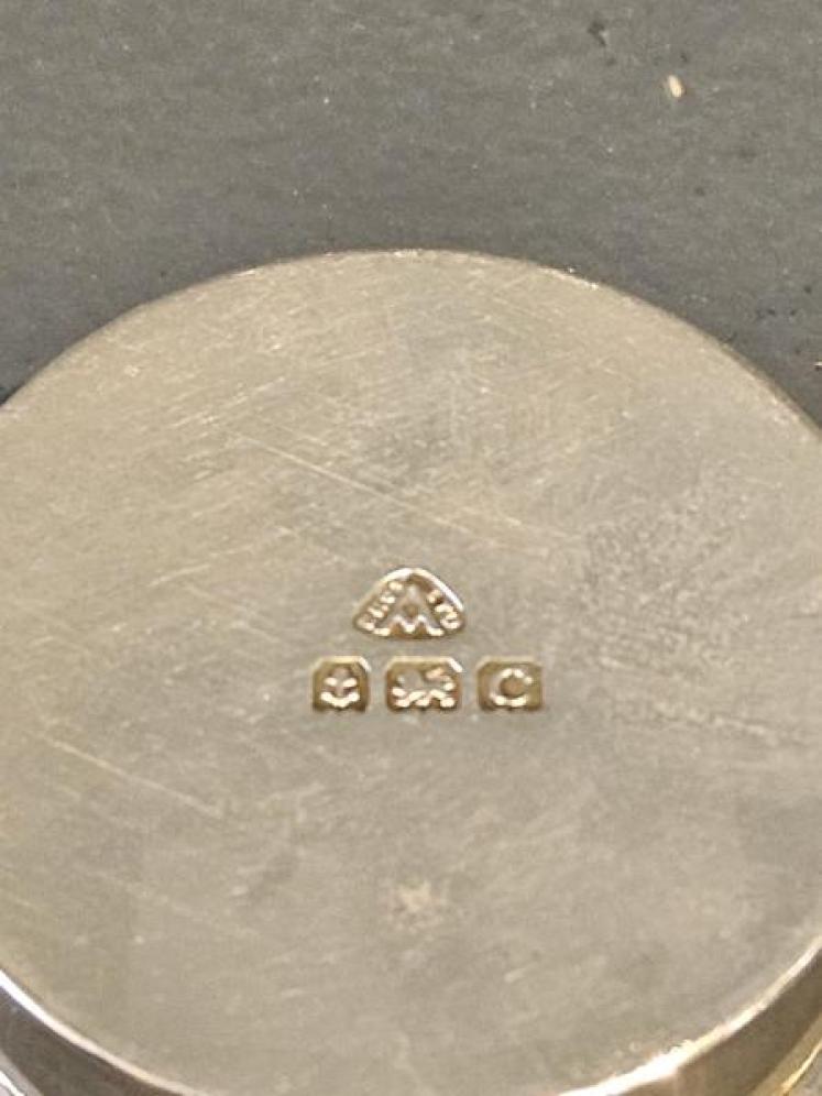 Matching Pair of Silver and Blue Engine Turned Enamel Pill Boxes - Image 4