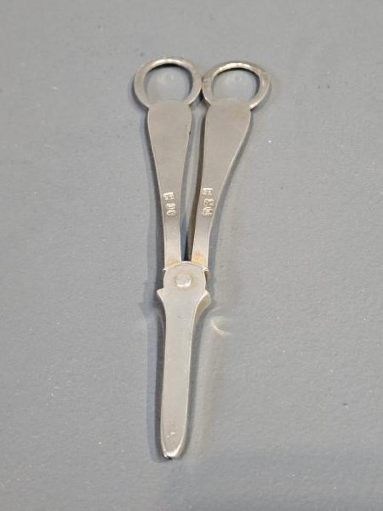 Superb Victorian Cast Silver Grape Scissors - Image 5