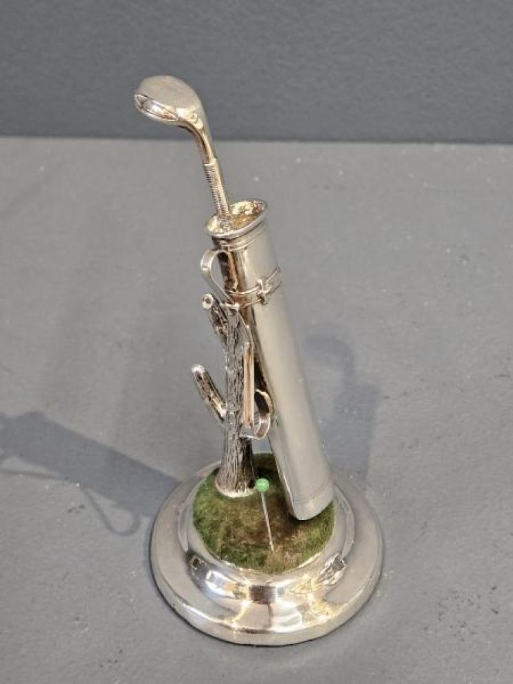 Silver Golf Bag Pin Cushion - Image 1