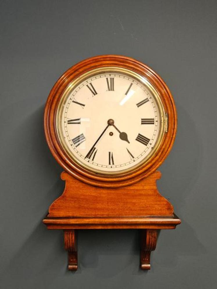 Victorian 8 Day Single Fusee Drop Dial Wall Clock  - Image 1