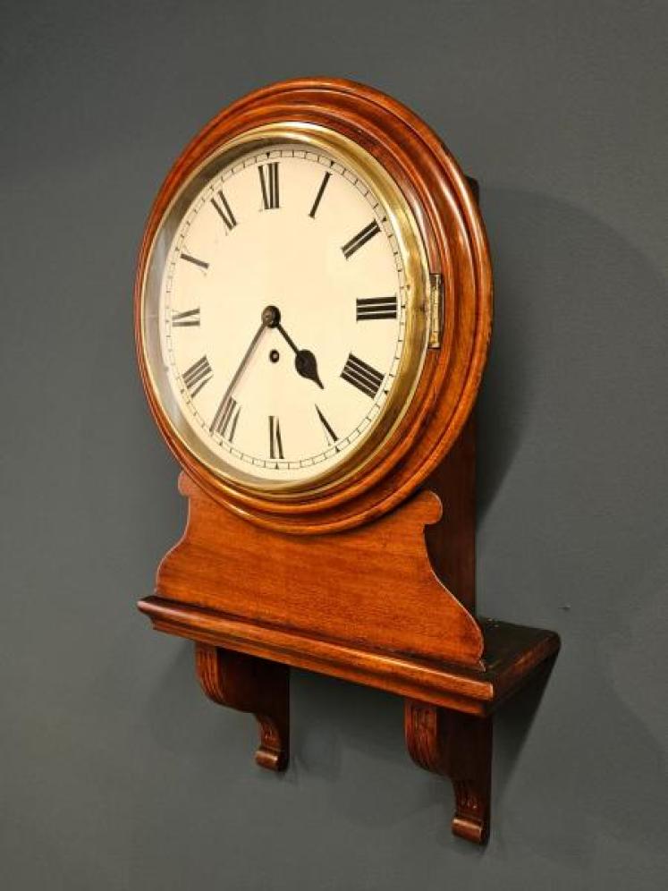 Victorian 8 Day Single Fusee Drop Dial Wall Clock  - Image 2