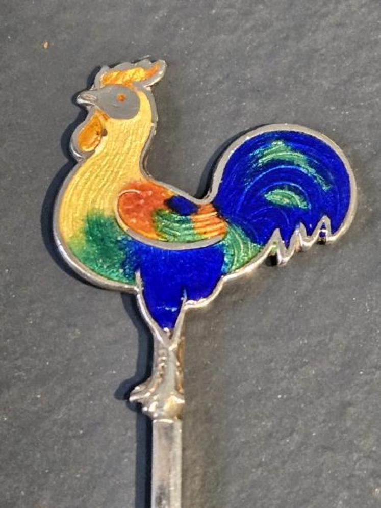 Silver and Enamel Cockerel Cocktail Sticks - Image 2