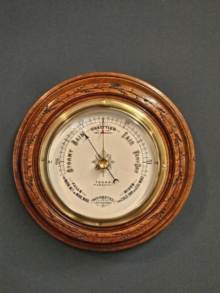 Victorian Oak Case Torquay Aneroid Barometer - Image 1