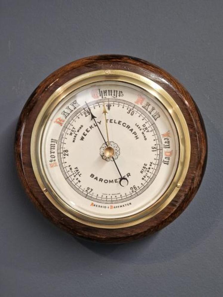 Weekly Telegraph Oak Cased Barometer - Image 1