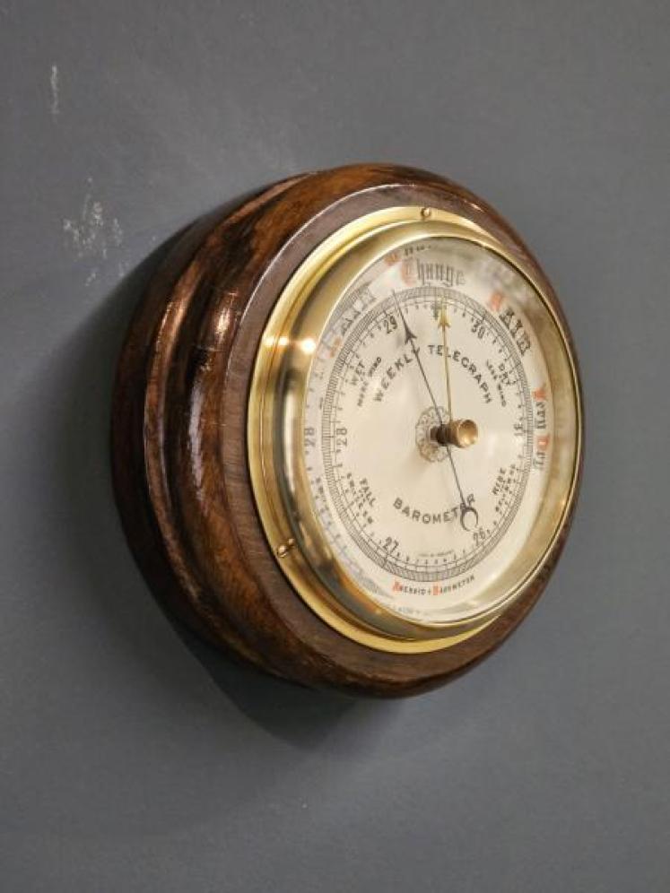Weekly Telegraph Oak Cased Barometer - Image 6