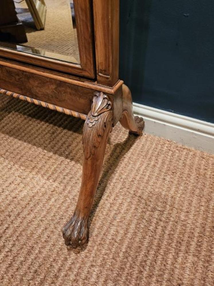 Victorian Walnut Cheval Mirror - Image 3