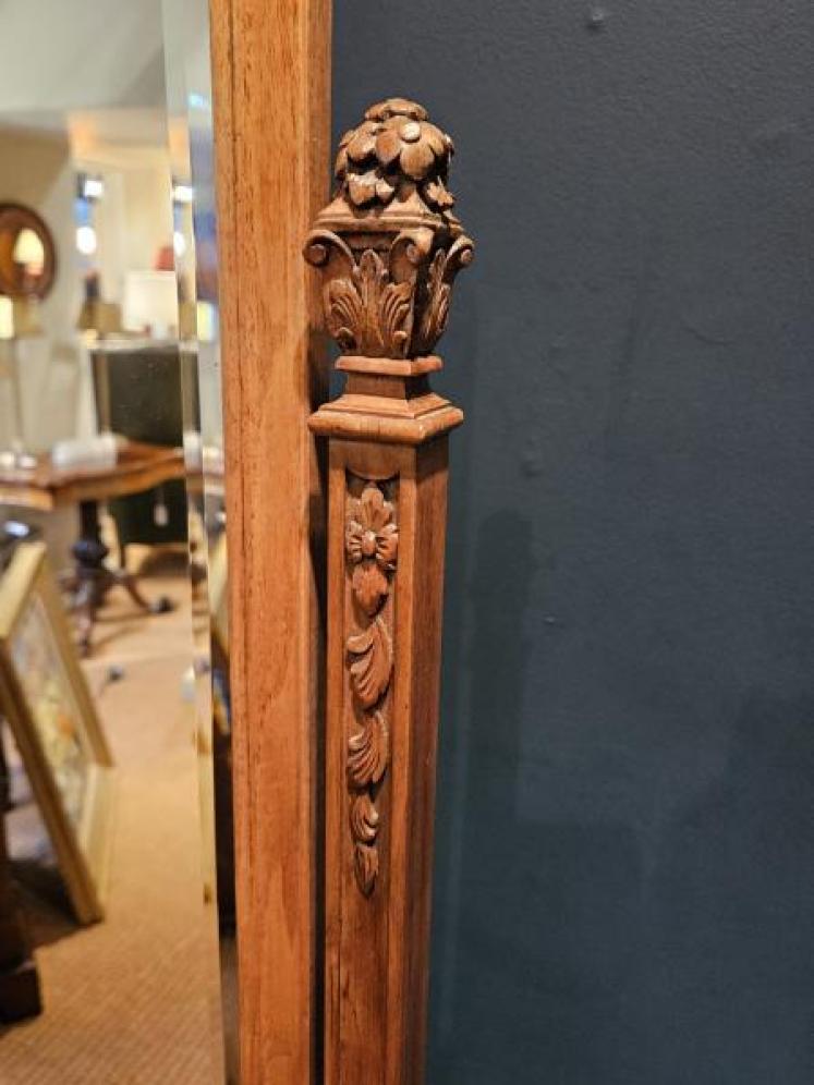 Victorian Walnut Cheval Mirror - Image 4