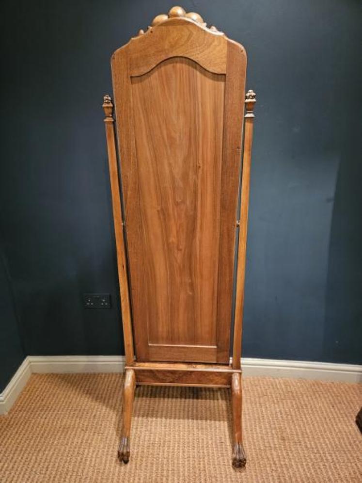 Victorian Walnut Cheval Mirror - Image 7