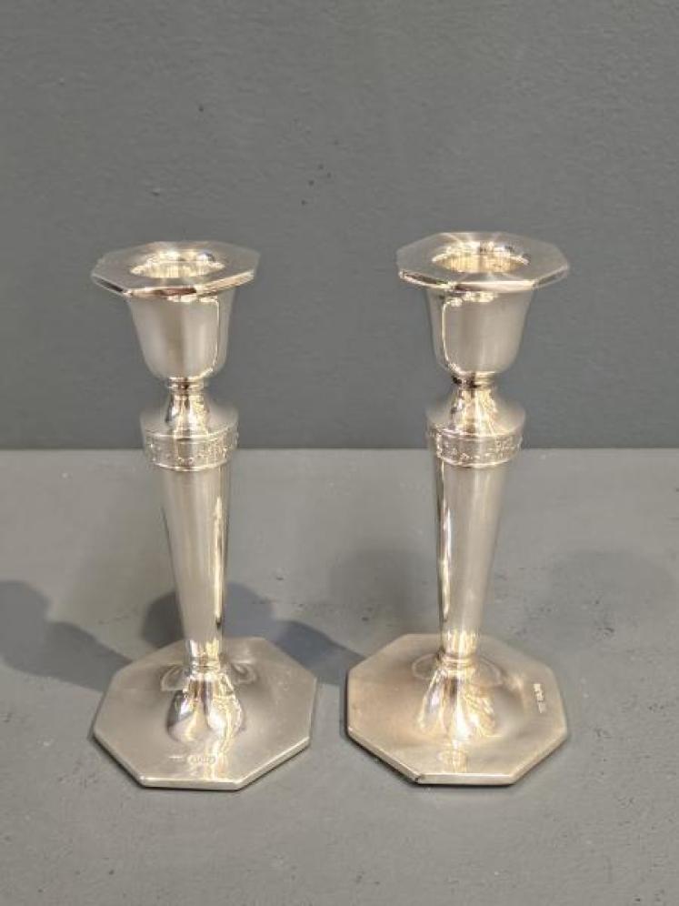 Pair of George V Silver Candlesticks  - Image 1