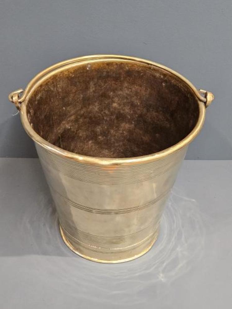 Early Victorian Brass Campaign Bucket - Image 2