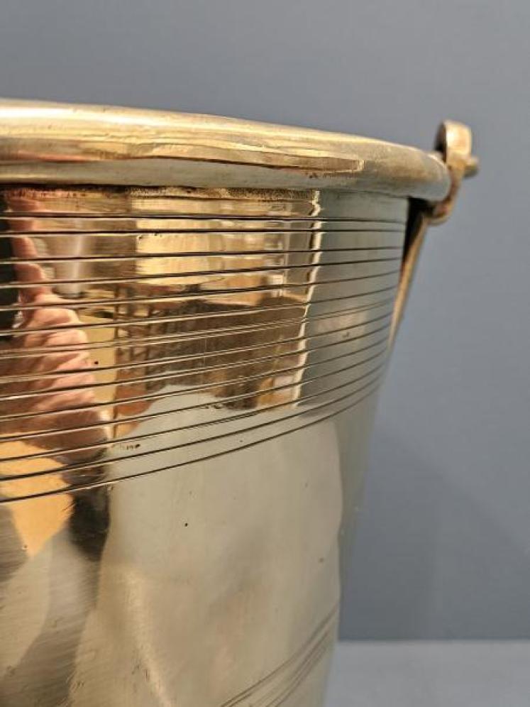 Early Victorian Brass Campaign Bucket - Image 4
