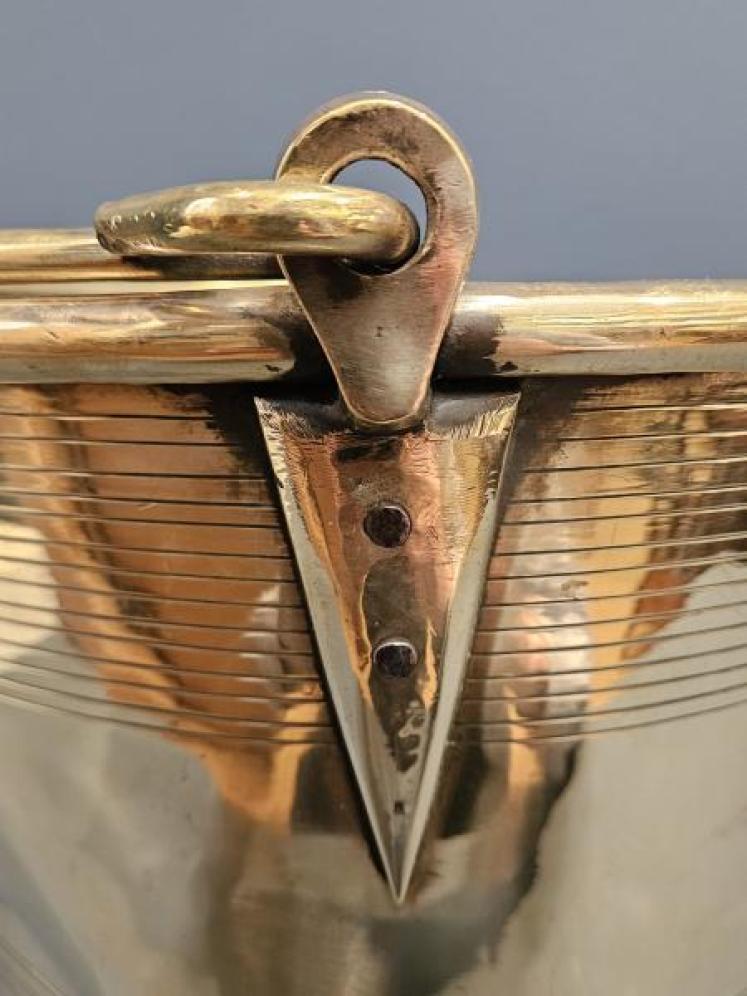 Early Victorian Brass Campaign Bucket - Image 6