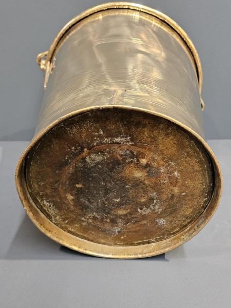 Early Victorian Brass Campaign Bucket - Image 7
