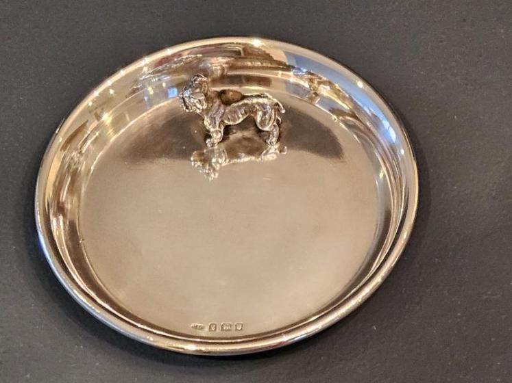 Unusual Silver Bulldog Pin Cushion and Pin Tray - Image 5