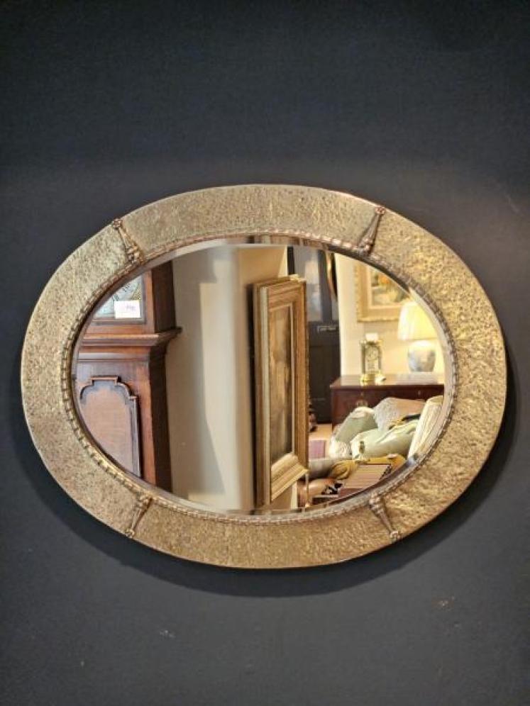 Arts and Crafts Brass Framed Mirror - Image 1