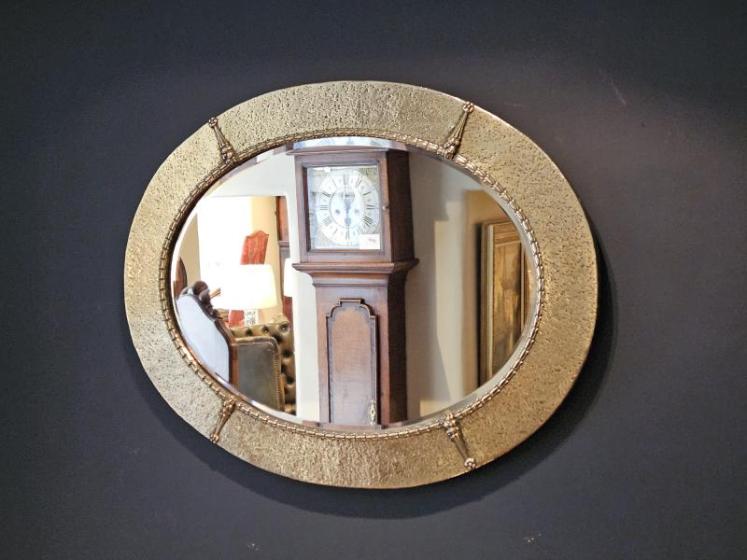 Arts and Crafts Brass Framed Mirror - Image 5