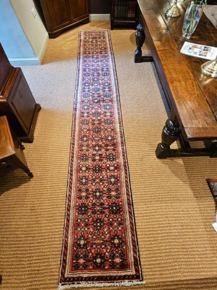12 Foot Persian Pure Wool Runner Rug - Image 1