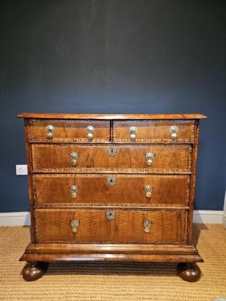 William & Mary Walnut Chest - Image 2