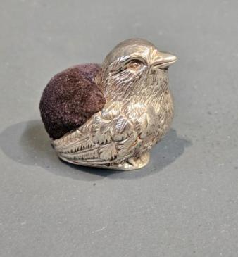 Edwardian Silver Chick Pin Cushion