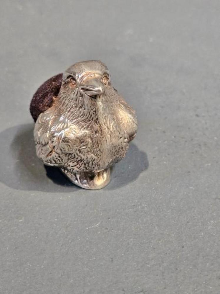 Edwardian Silver Chick Pin Cushion - Image 2