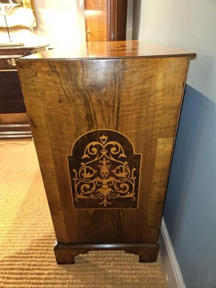 George III Inlaid Burr Walnut Secretaire Chest - Image 4