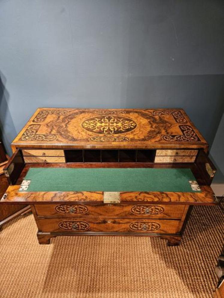 George III Inlaid Burr Walnut Secretaire Chest - Image 5