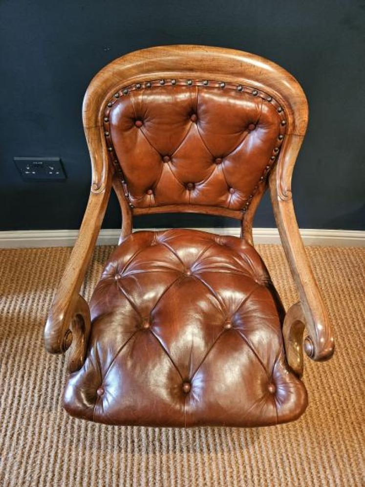 Pair of Quality Early Victorian Library Chairs - Image 4