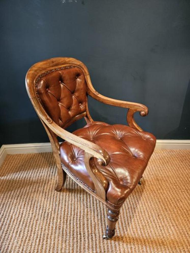 Pair of Quality Early Victorian Library Chairs - Image 6
