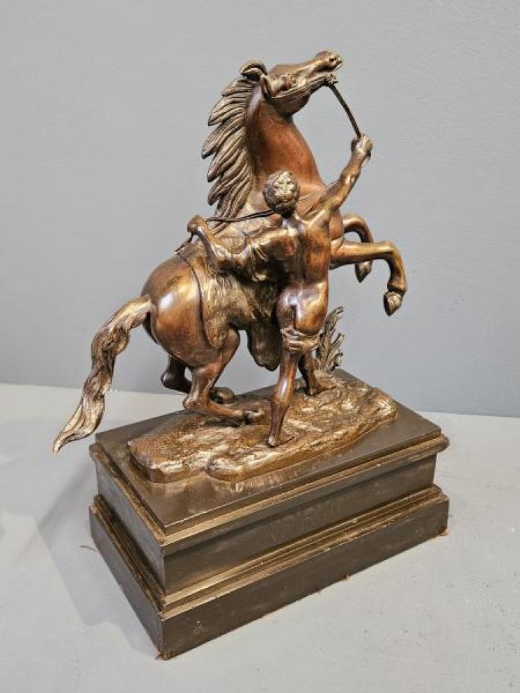 Pair of Victorian Bronze Marly Horses - Image 3